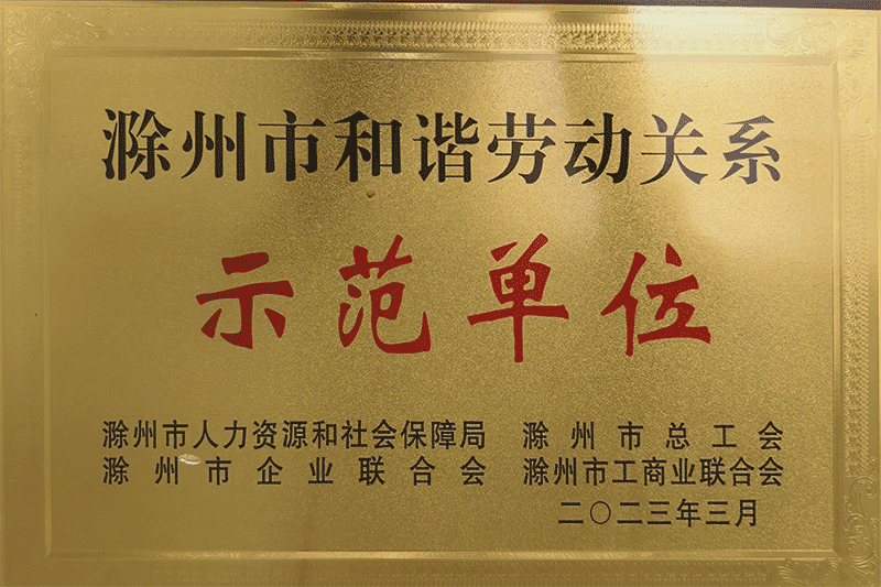 滁州市和諧勞動(dòng)關(guān)系示范單位